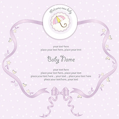 Image showing baby girl shower card