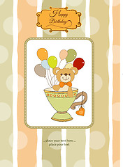 Image showing baby shower card with cute teddy bear