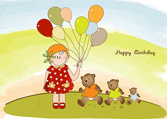 Image showing birthday greeting card with girl