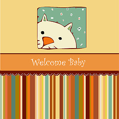 Image showing new baby shower card with cat