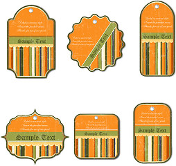 Image showing set of vintage labels isolated on white background