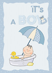 Image showing baby boy shower card