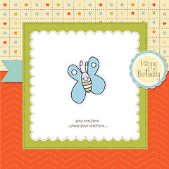 Image showing cute baby shower card with butterfly