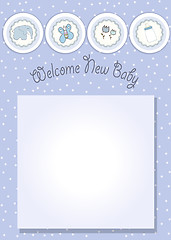 Image showing baby boy announcement card