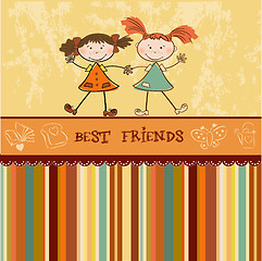 Image showing two little girls best friends