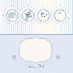 Image showing baby boy announcement card