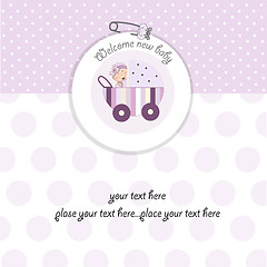 Image showing baby girl announcement card