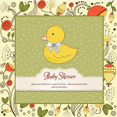 Image showing baby shower card with little duc