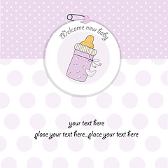 Image showing baby girl shower card