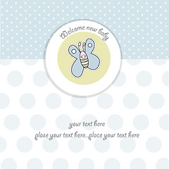 Image showing cute baby shower card with butterfly