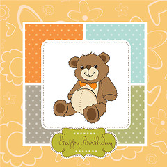 Image showing birthday card with a teddy bear