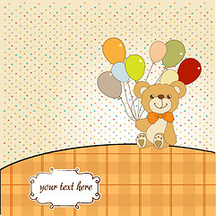 Image showing baby shower card with cute teddy bear