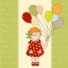 Image showing birthday greeting card with girl