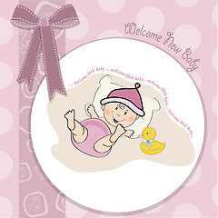 Image showing baby girl shower card