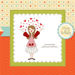 Image showing pretty girl .birthday card