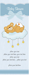 Image showing baby shower card with sleepy teddy bear