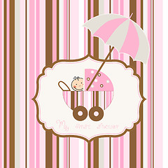 Image showing baby girl announcement card