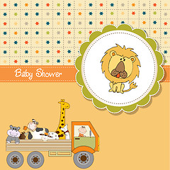 Image showing funny cartoon baby shower card