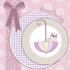 Image showing baby girl shower card