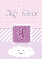 Image showing cute baby shower card with butterfly