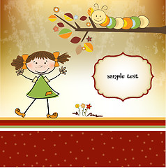 Image showing fun background with little girl