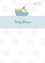 Image showing baby boy shower announcement card