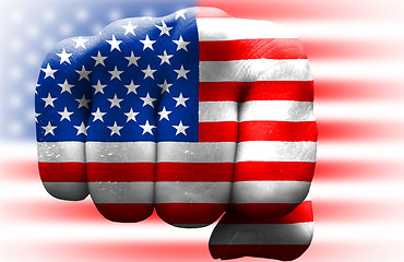 Image showing usa flag fist