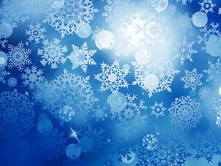 Image showing Blue Christmas background with snowflakes. EPS 10