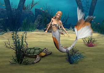 Image showing Mermaid und Turtle