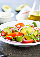 Image showing Avocado with Pomegranate and Rocket salad