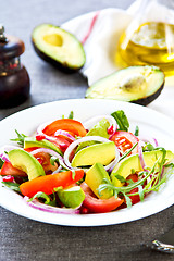 Image showing Avocado with Pomegranate and Rocket salad