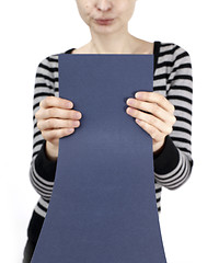 Image showing Woman holding a paper