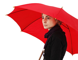 Image showing Woman with umbrella