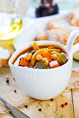 Image showing Vegetables with Chickpea soup