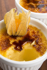 Image showing French dessert - cream brulee, burnt cream 