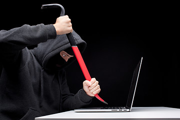 Image showing Computer hacker in a balaclava