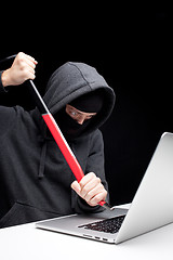 Image showing Computer hacker in a balaclava