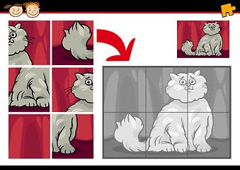 Image showing cartoon cat jigsaw puzzle game