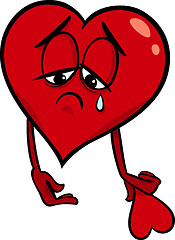 Image showing sad broken heart cartoon illustration