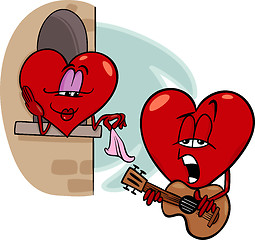 Image showing heart love song cartoon illustration