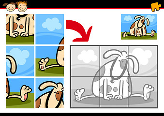 Image showing cartoon dog jigsaw puzzle game