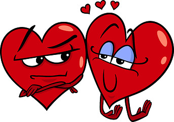 Image showing hearts in love cartoon illustration