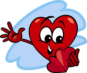 Image showing heart with valentine card cartoon