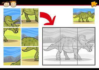 Image showing cartoon dinosaur jigsaw puzzle game