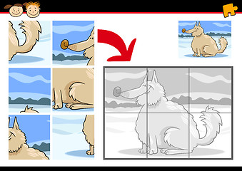 Image showing cartoon dog jigsaw puzzle game