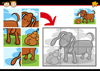 Image showing cartoon puppy jigsaw puzzle game