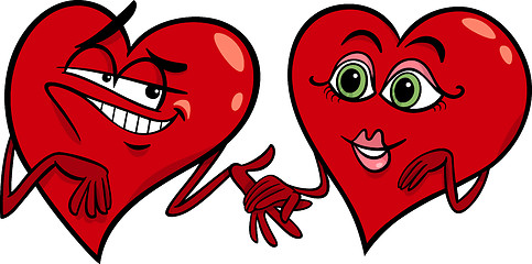 Image showing hearts in love cartoon illustration