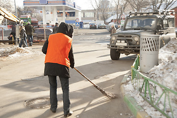 Image showing Russian street cleaner