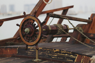 Image showing Sailing ship's wheel