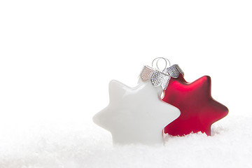 Image showing christmas ornament red and white